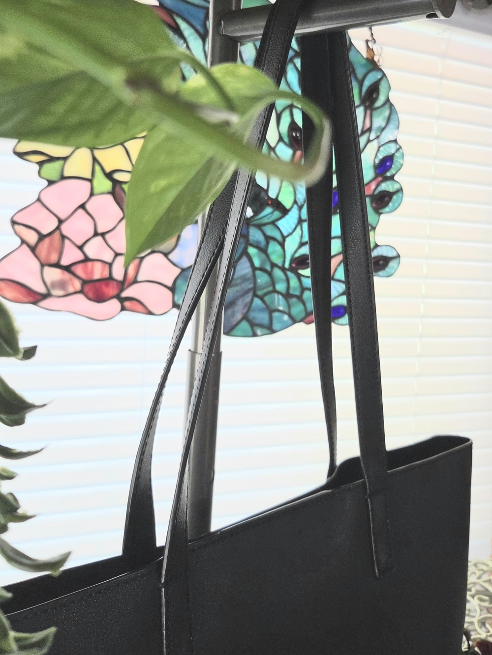 Away Black Leather Large Tote Bag Travel Business Men's Women's - Picture 5 of 11